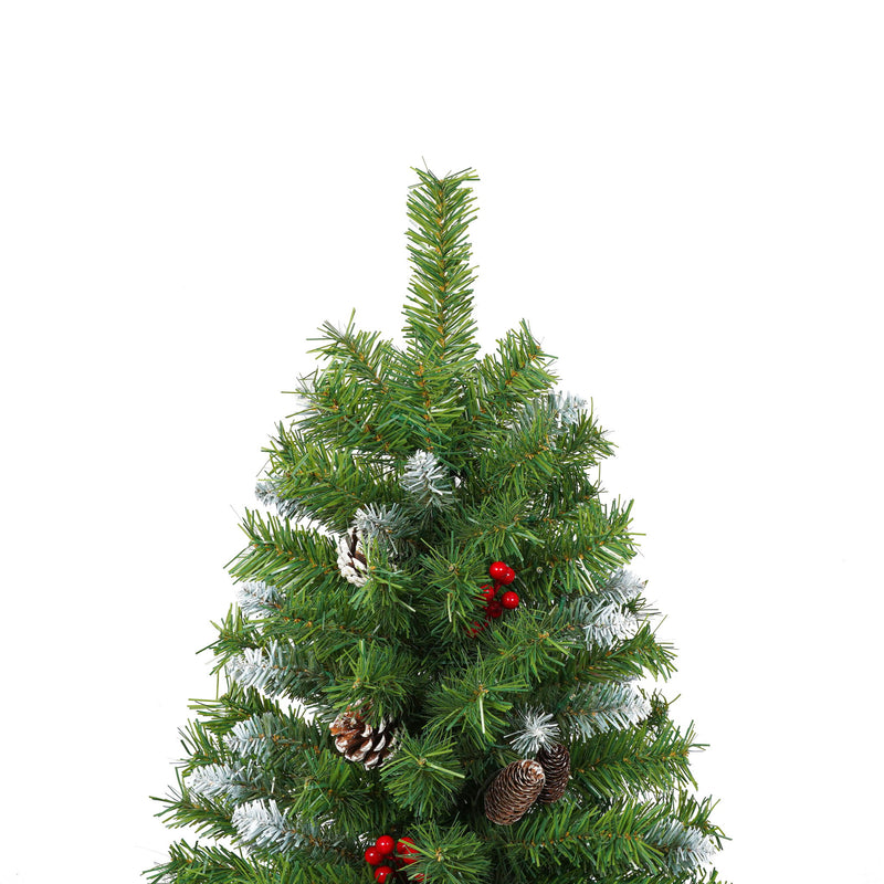 Pre Lit Artificial Christmas Tree Set With LED Lights, 3 Piece Garland And Entrance Trees, Warm Lighting, Indoor Use Only - Green