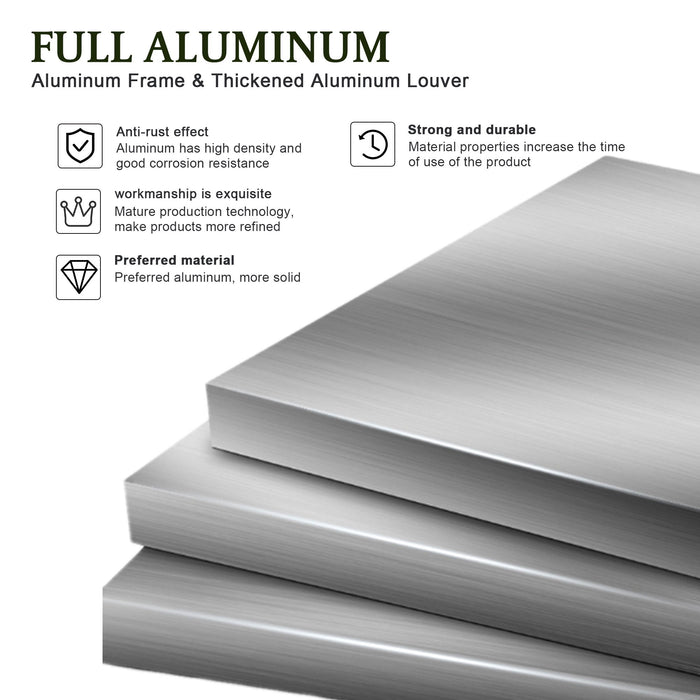 Premium Louver Pergola Aluminium Frame & Louvers