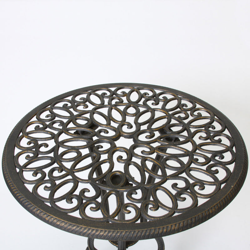 Thomas - 3 Pieces Cast Bistro Set - Black / Gold