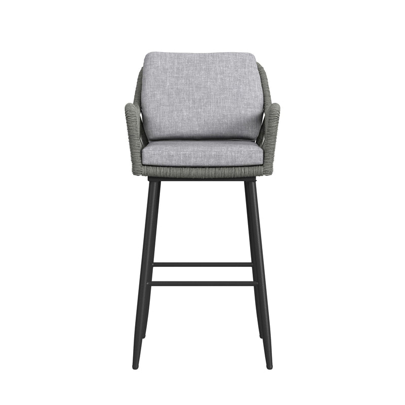 Bayhill - Fabric Barstool (Set of 2) - Black / Gray
