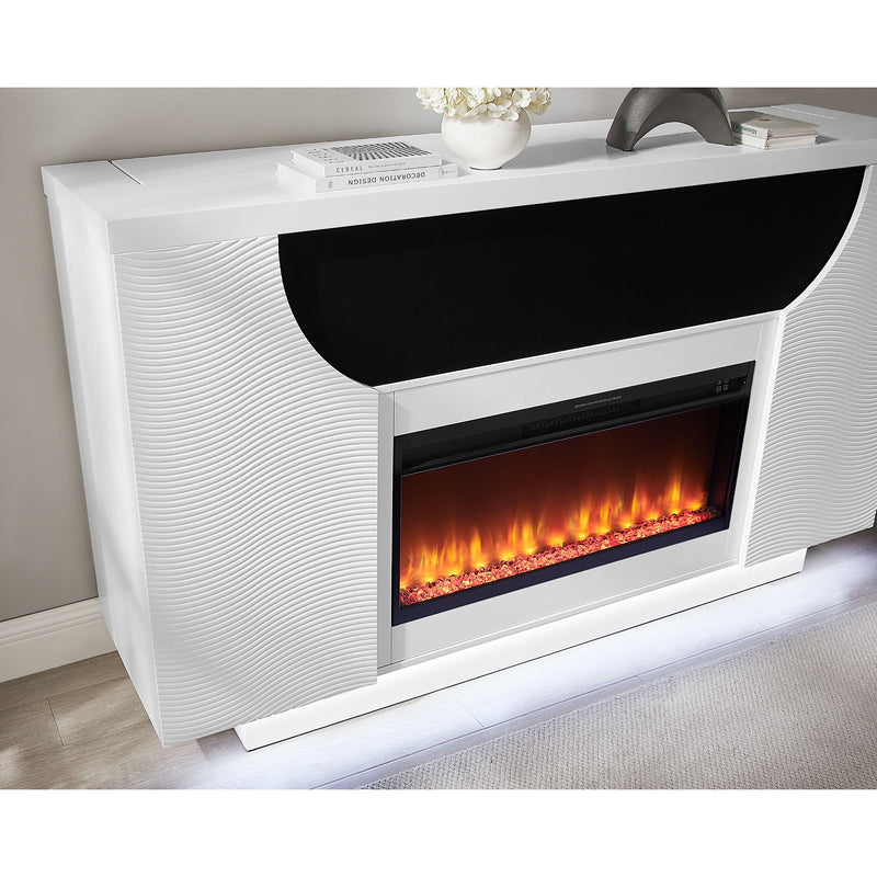 Aurora - Fireplace TV Lift With Adjustable Temperature And LED Colors - White
