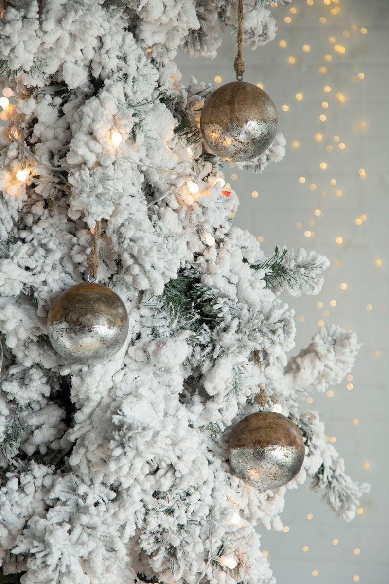 Christmas Ball Ornaments, Wood Decorative Hanging Ball Christmas Tree Ornaments For Holiday Party Decorations