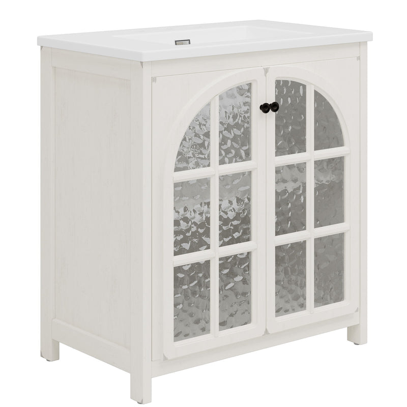 Vintage Farmhouse Bathroom Vanity With Ceramic Sink