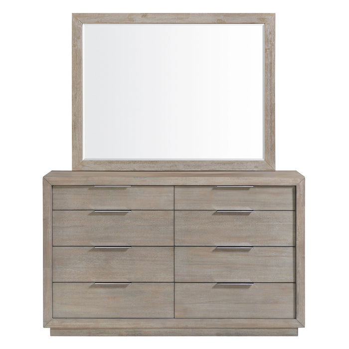 Arcadia Dresser & Mirror Set in Grey