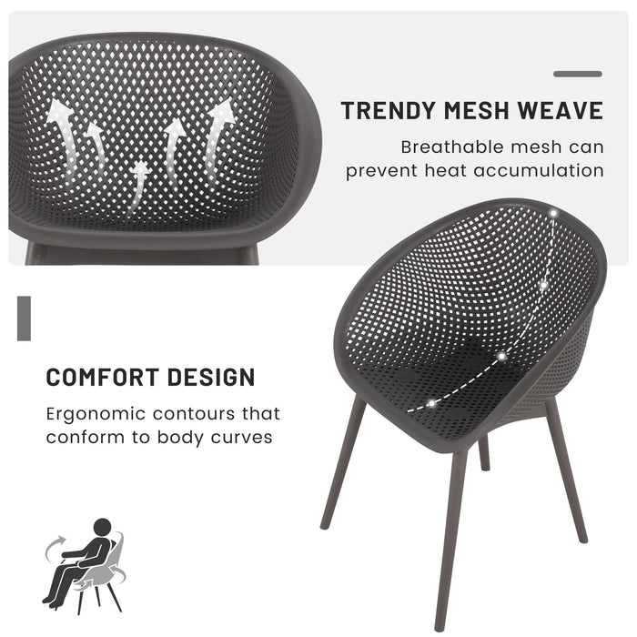 2 Piece Durable Single Chair With Hollow Out Design