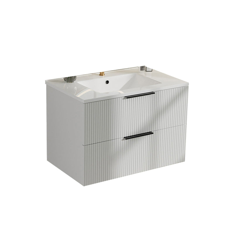 Modern Wall Mounted Floating Bathroom Vanity With Sink And Drawers