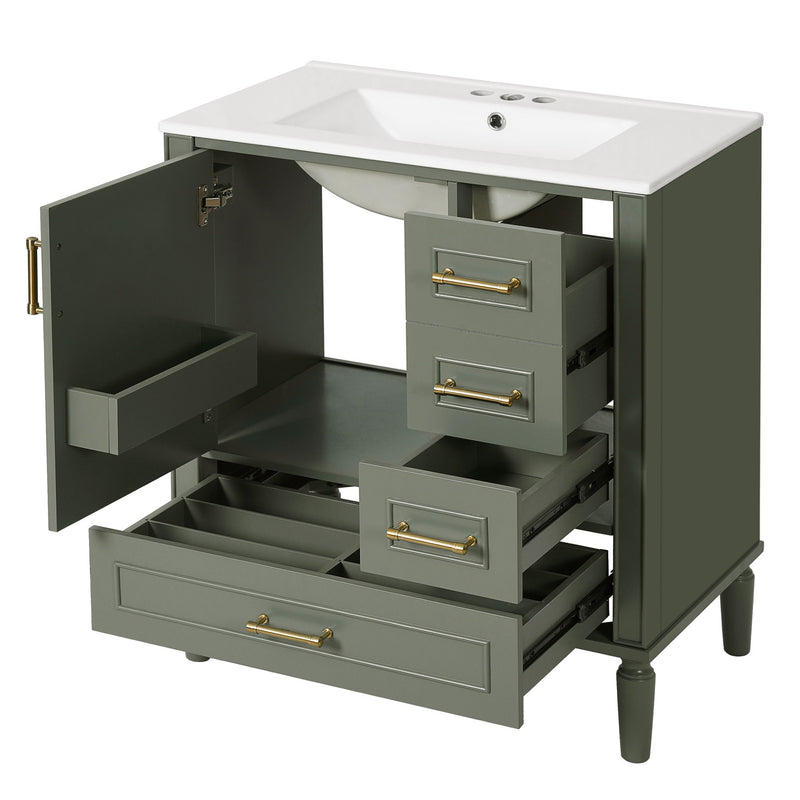 Traditional Bathroom Vanity Set With Soft Close Doors