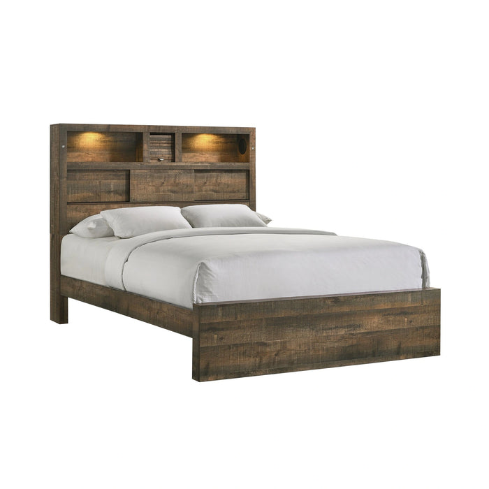 Bailey Bookcase Panel Bedroom Set with 2 Nightstands