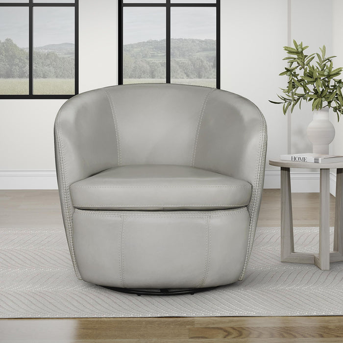 Barolo - 100% Italian Leather Swivel Club Chair (Set of 2)