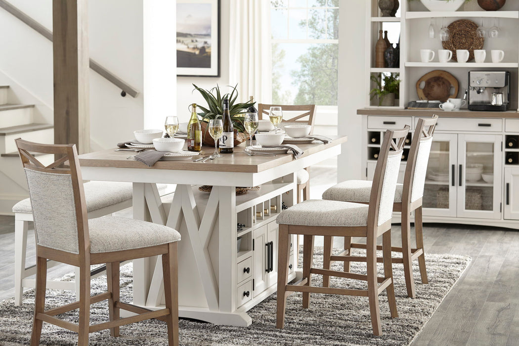 Americana Modern Dining - Island Counter-Height Extendable Dining Table - Cotton