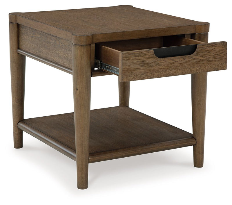Roanhowe - Rectangular End Table - Brown