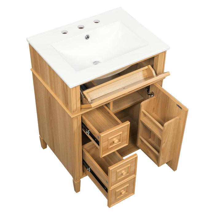 Bathroom Vanity With Flip Out Drawer, 2 Soft-Close Drawers
