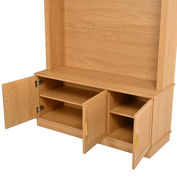 Arched Top Hall Tree With 5 Hooks