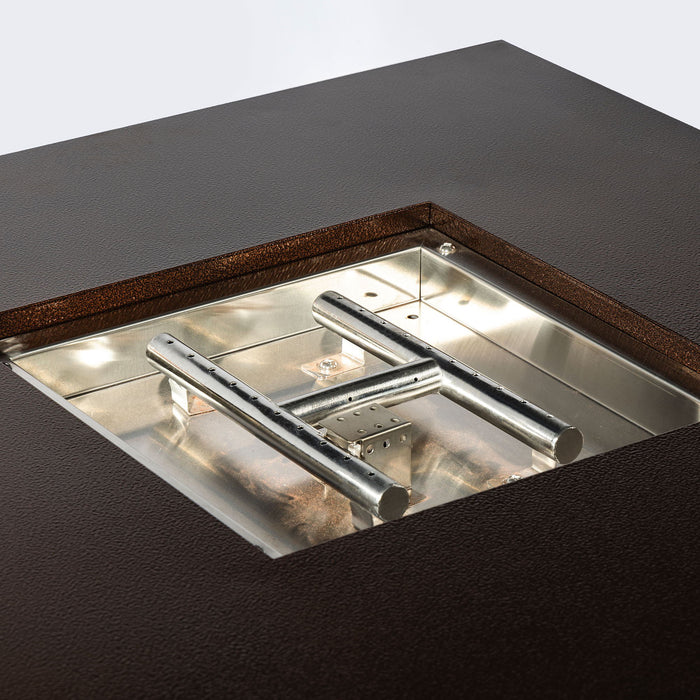 Propane Gas Fire Pit Table, 50000 Btu Square For Outside - Brown