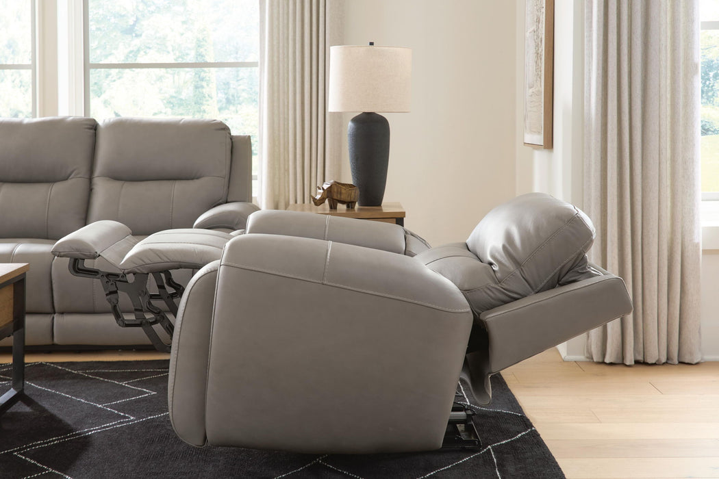 Real Moments - Power Reclining Sofa With Audio Seating - Ash