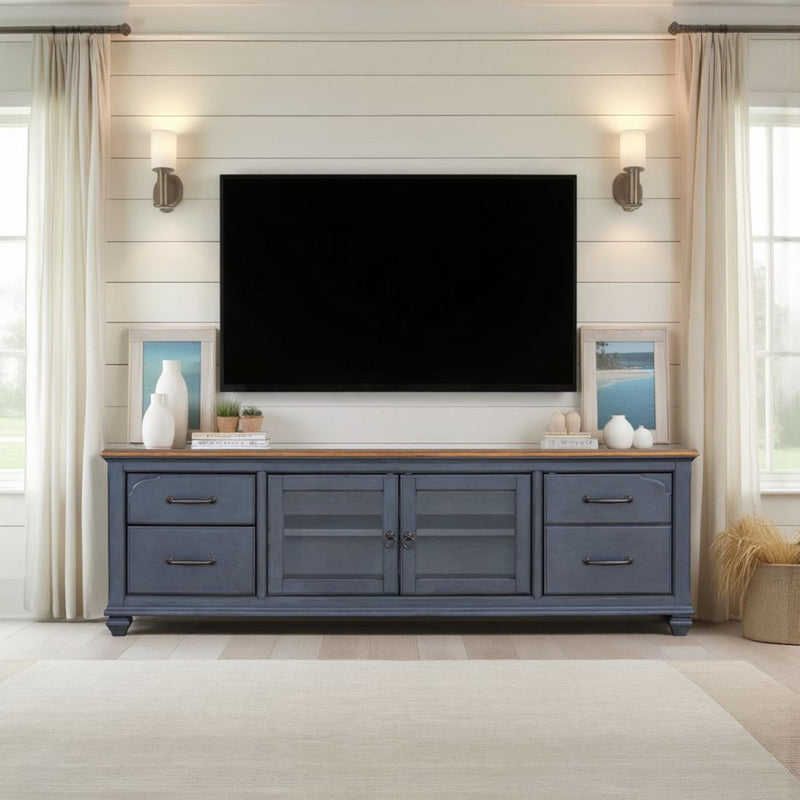 TV Stand For TVs Up To 90" - Blue