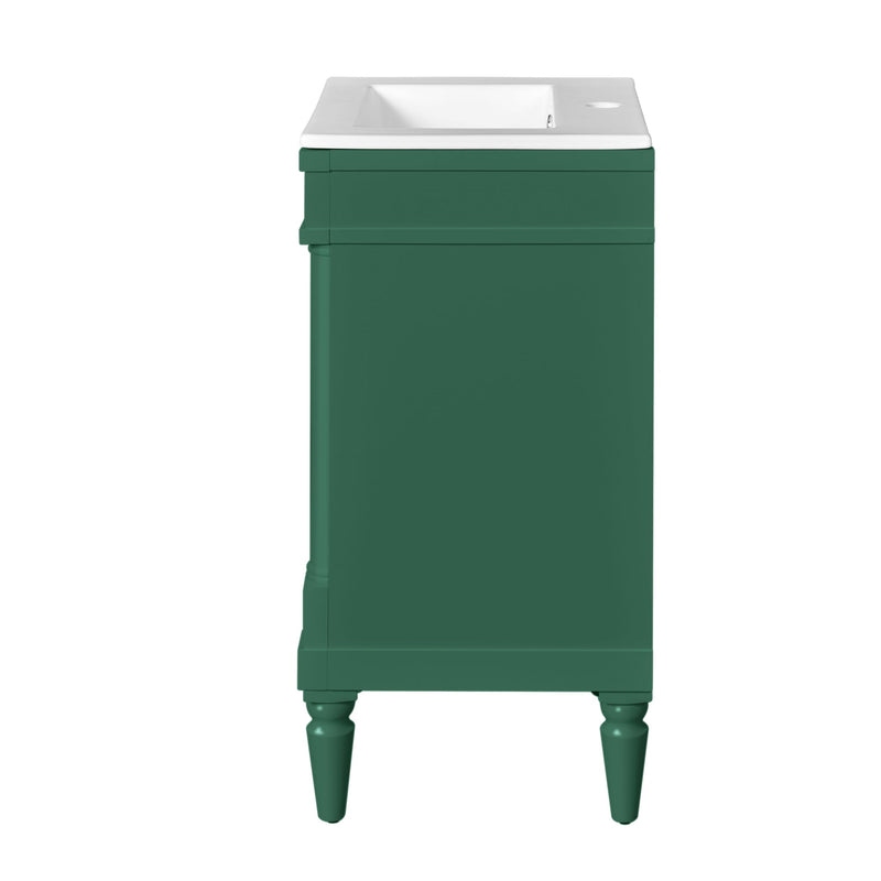 Bathroom Vanity With Sink, Storage Cabinet With Door, Drop In Sink, Compact Freestanding Design