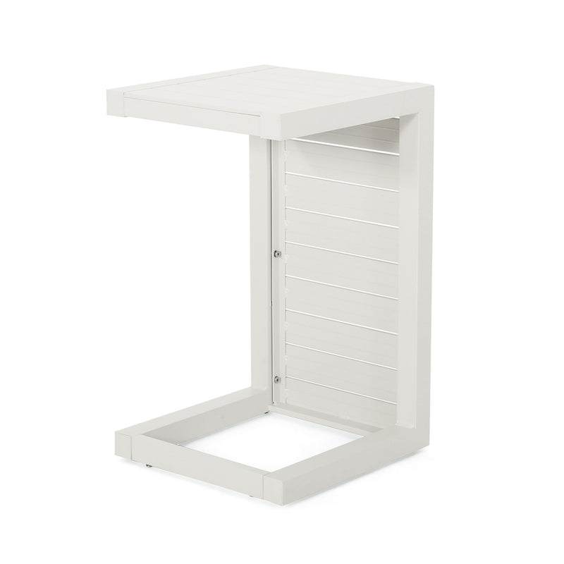 Aluminum Outdoor C - Shaped Side Table For Patio