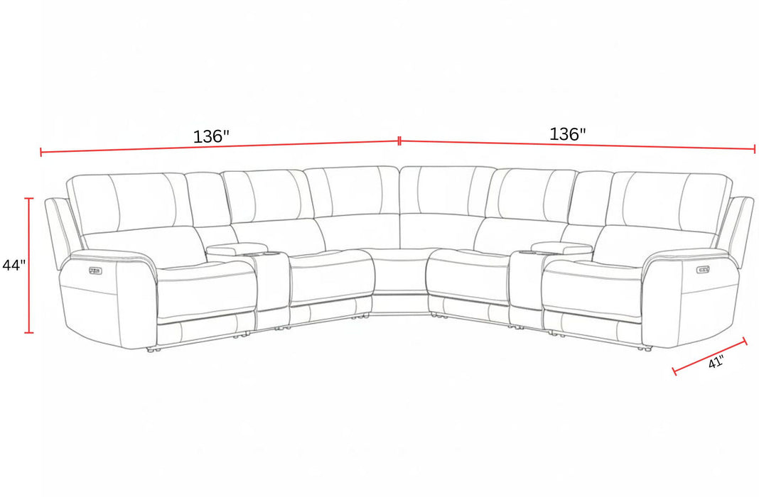 Easton - Power Reclining Sectional With Power Adjustable Headrests