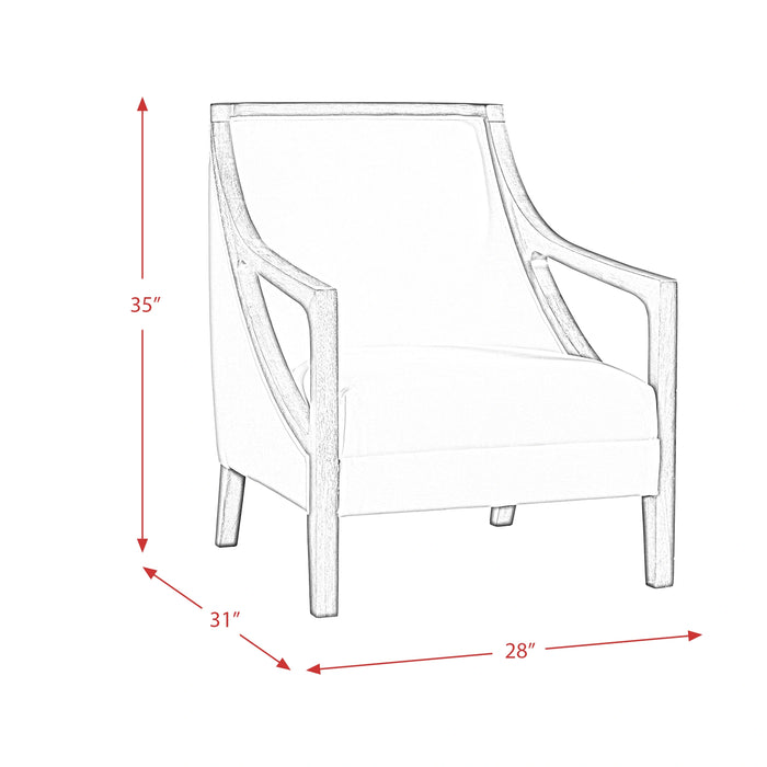 Hopkins Chair w/Brown Arm Columbia Charcoal (ISTA 3)