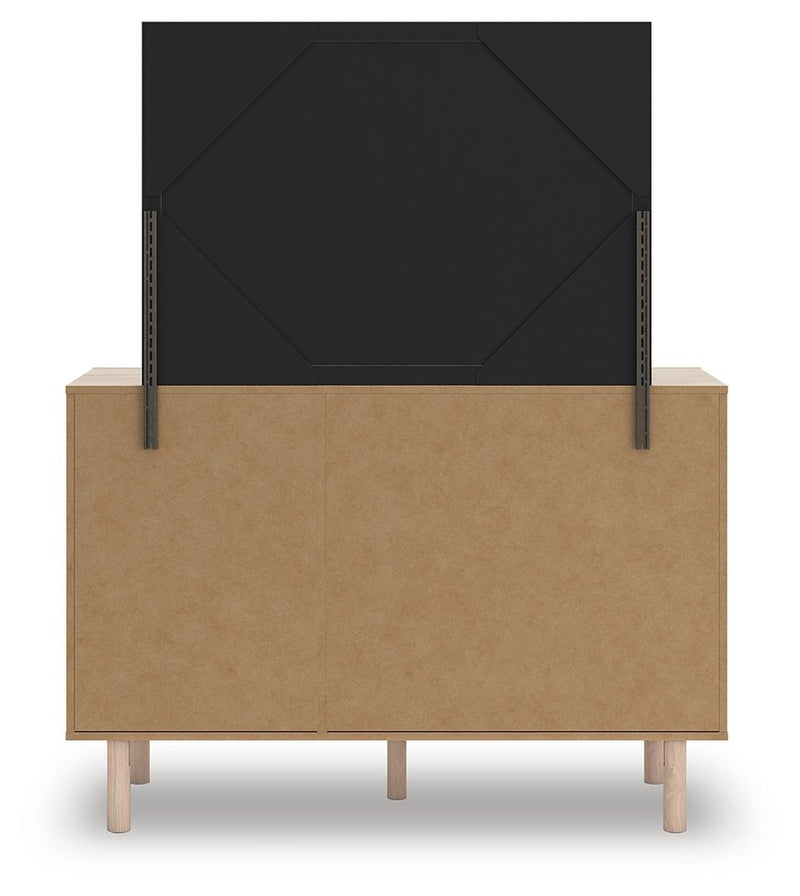 Arloster - 4 Pc. - Full Panel Storage Bed, Dresser, Mirror And Nightstand - Tan