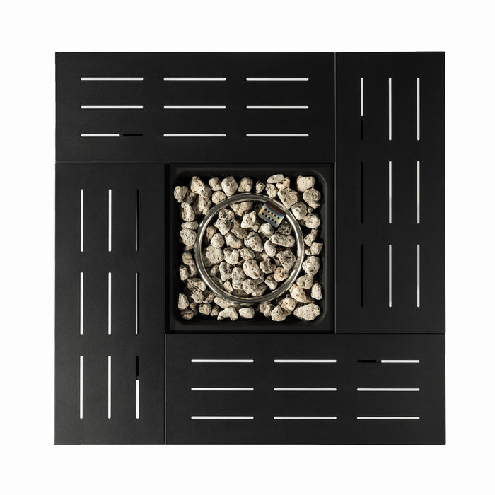 Propane Gas Fire Pit Table, 50000 Btu, Rectangular For Outside - Black
