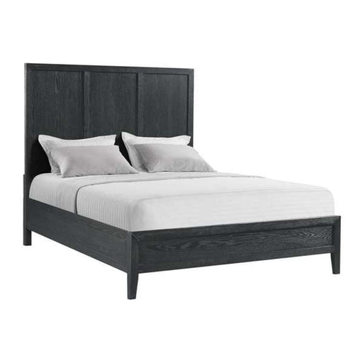 Elements International Versailles Queen Wooden Panel Bed with Low Footboard in Black image