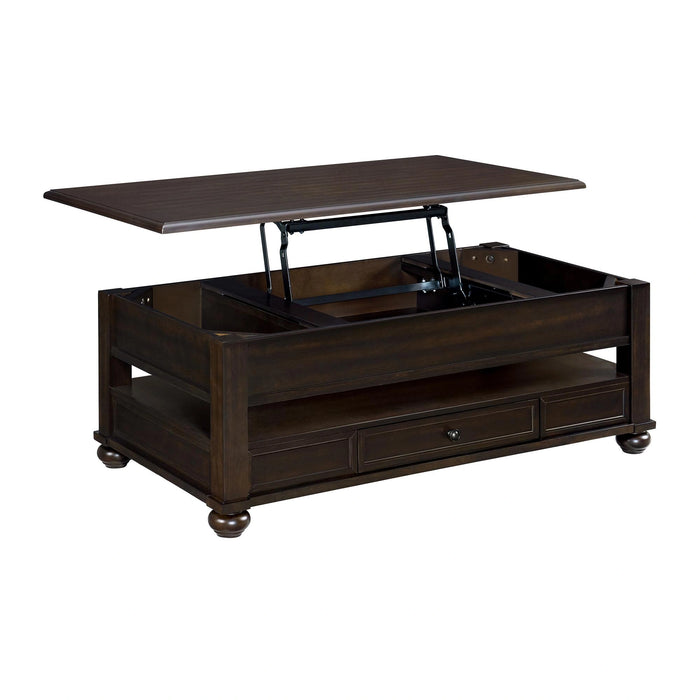 Wagner 2PC Occasional Table Set in Cherry-Rectangular Lift-Top Coffee Table & End Table