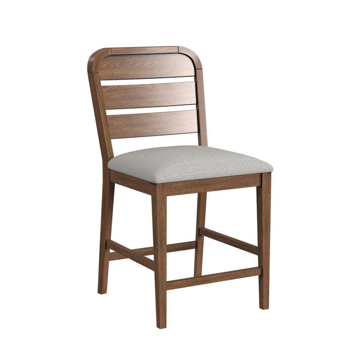 Glinda Side Chair with Light Grey Fabric in Brown (2 Per Carton)
