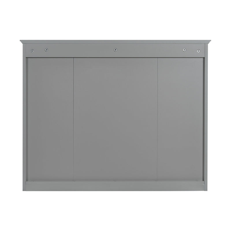Wall Mounted Medicine Cabinet With Mirror, Storage Cabinet Featuring 6 Open Shelves And Adjustable Interior