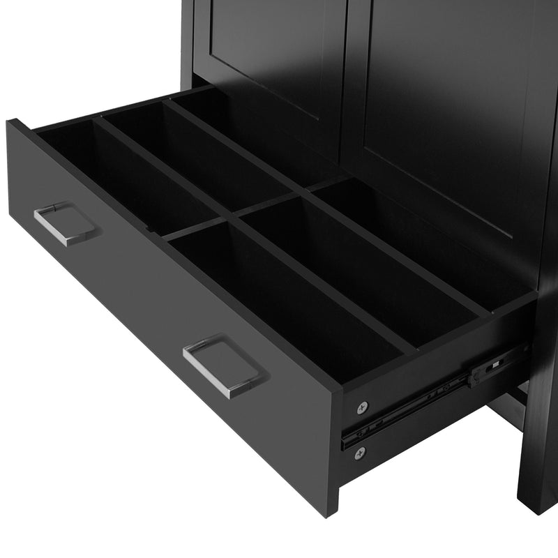 Bathroom Vanity With Sink, Soft Close Doors, Double Shelves & Divided Drawer