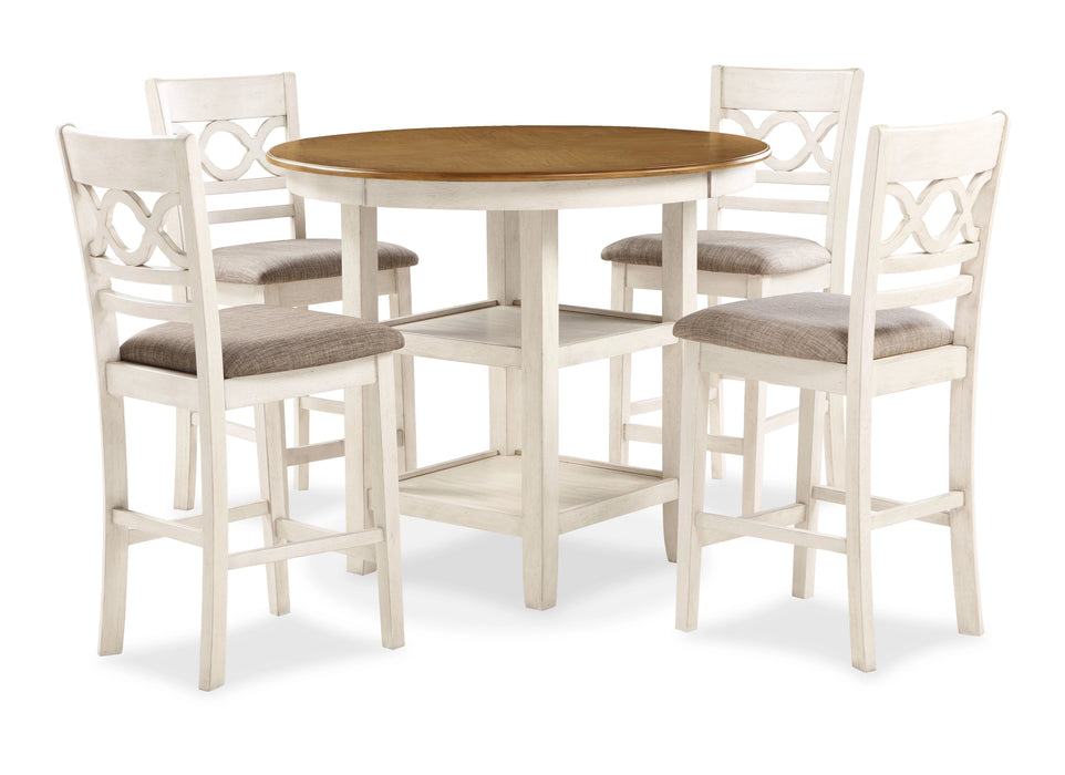 Cori Counter 5 Pc Set-Bisque/Brown