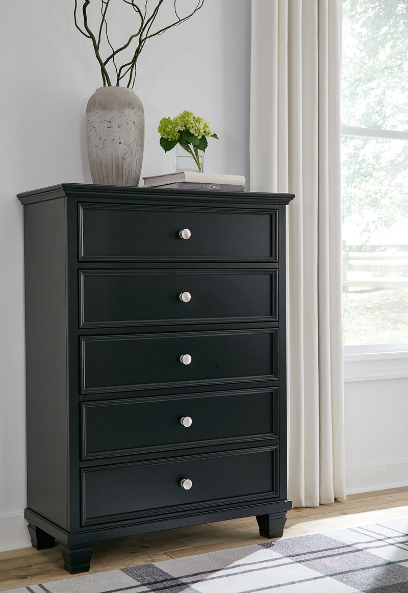 Lanolee - Five Drawer Chest - Black