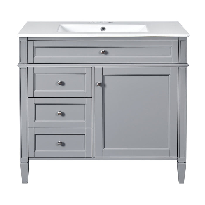 Bathroom Vanity With Top Sink, 2 Drawers And Tip Out Drawer