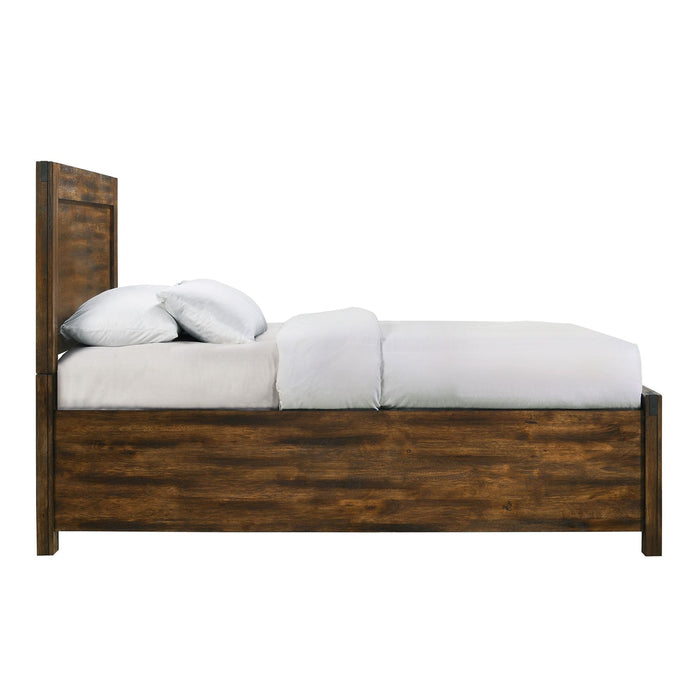 Elements International Warner Queen Storage Bed in Chesnut