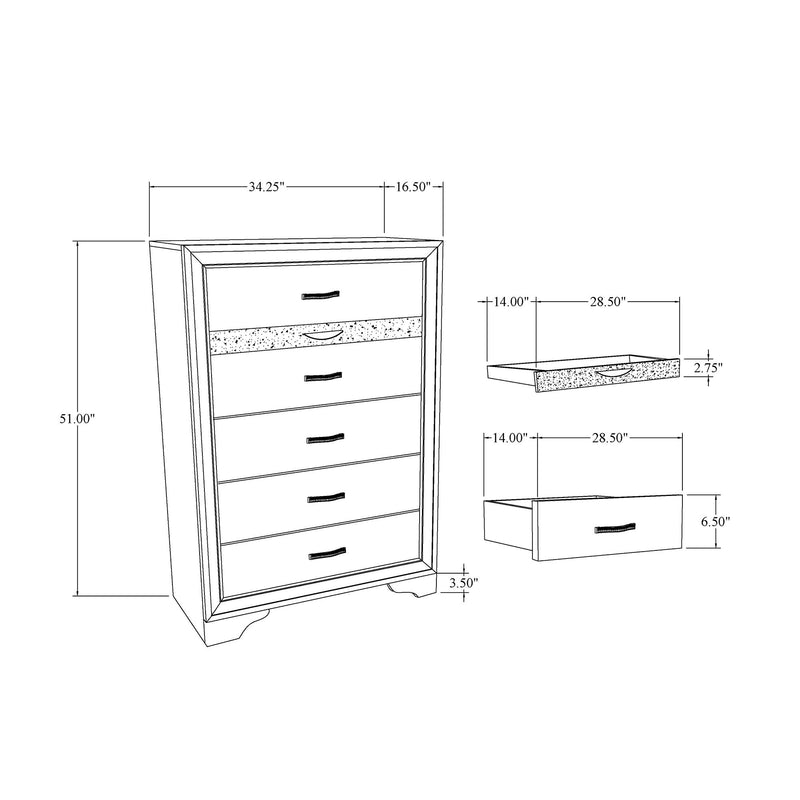 Ryder - 5 Piece Bedroom Set With Drawer Footboard