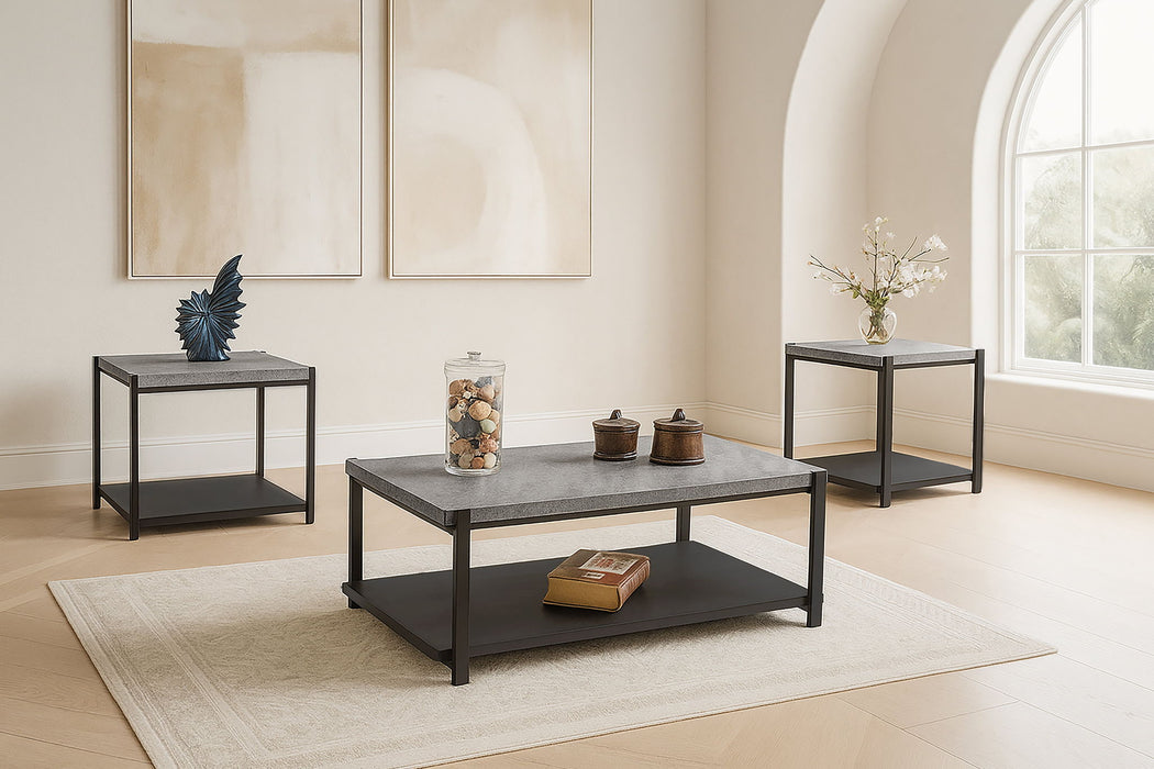 Linea - 3 Piece Occasional Set (1 Coffee & 2 End Tables) - Light Gray