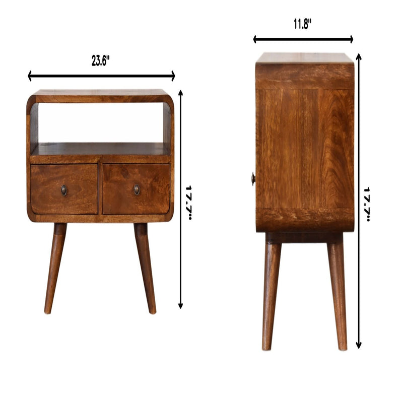 Solid Wood Curved Media Unit