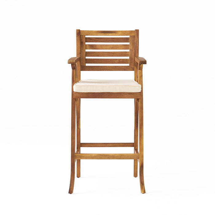 Barstool With Soft Curved Lines And Sturdy Frame (Set of 2) - Brown