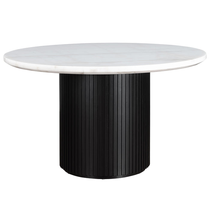 Colvin - Round 52" Marble Dining Table - White