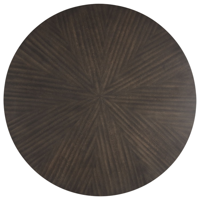 Chestnut Ridge - 5 Piece Dining Room Set (Round 47" Table & 4 Chairs) - Brown / Beige