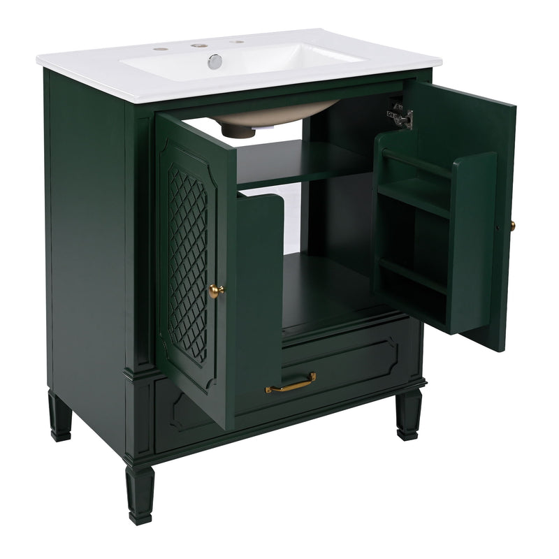 Bathroom Vanity With Sink, Soft Closing Door, Multi Functional Storage