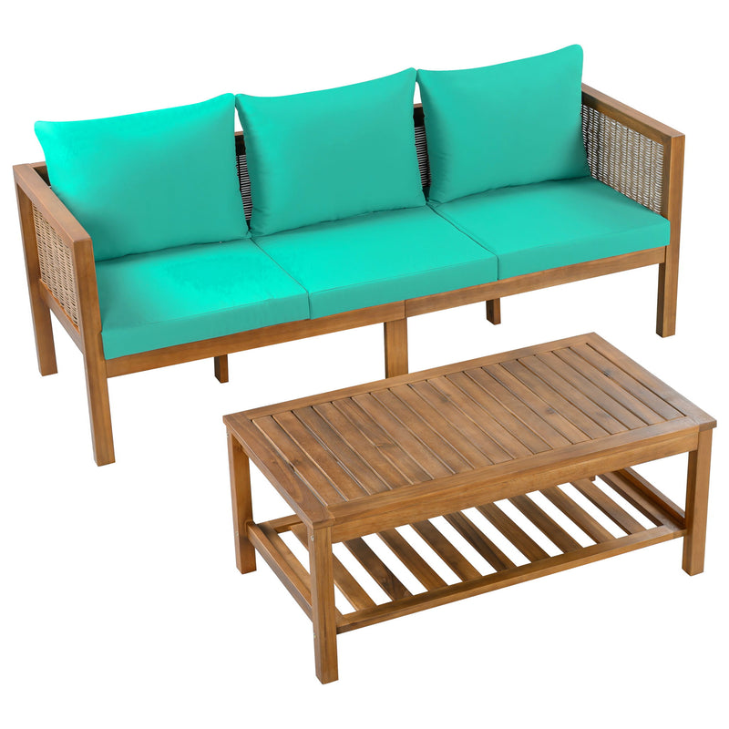Patio Set Outdoor With Coffee Table And Cushions
