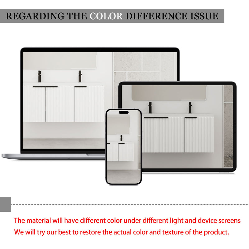 Contemporary Wall Mounted Bathroom Vanity With Soft Close Doors