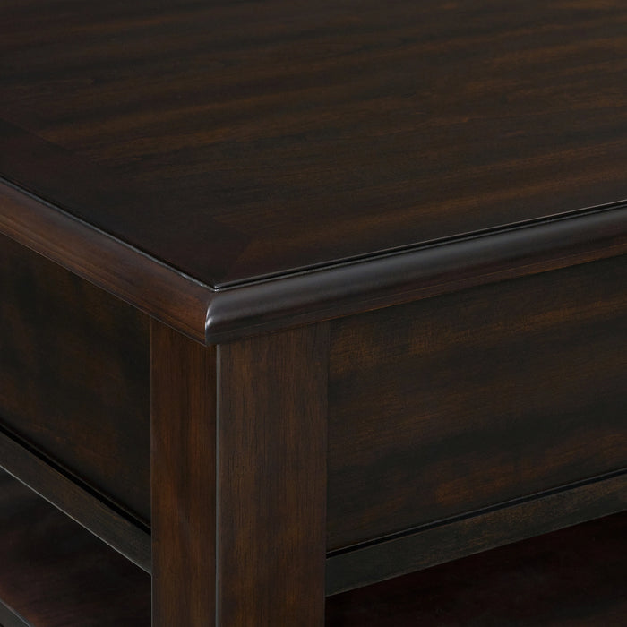 Wagner Square Lift-Top Coffee Table w/ Casters in Cherry