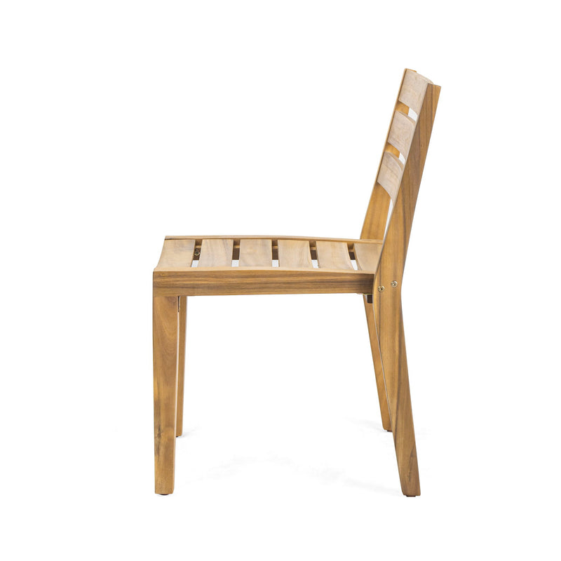 Outdoor Dining Side Chair (Set of 2) - Teak Finish