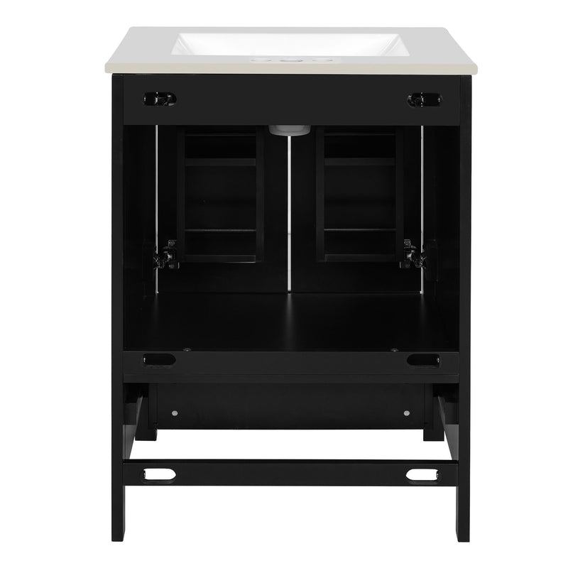 Bathroom Vanity With Integrated Undermount Ceramic Sink, 2 Doors And 1 Drawer, Soft Close Hinges