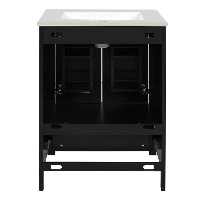 Bathroom Vanity With Integrated Undermount Ceramic Sink, 2 Doors And 1 Drawer, Soft Close Hinges
