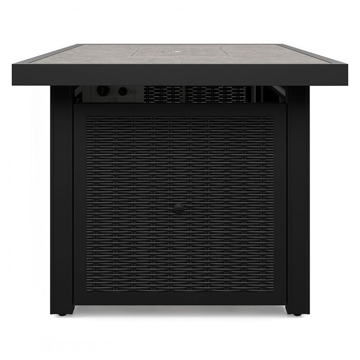 Beachcroft - Rectangular Fire Pit Table - Black / Light Gray