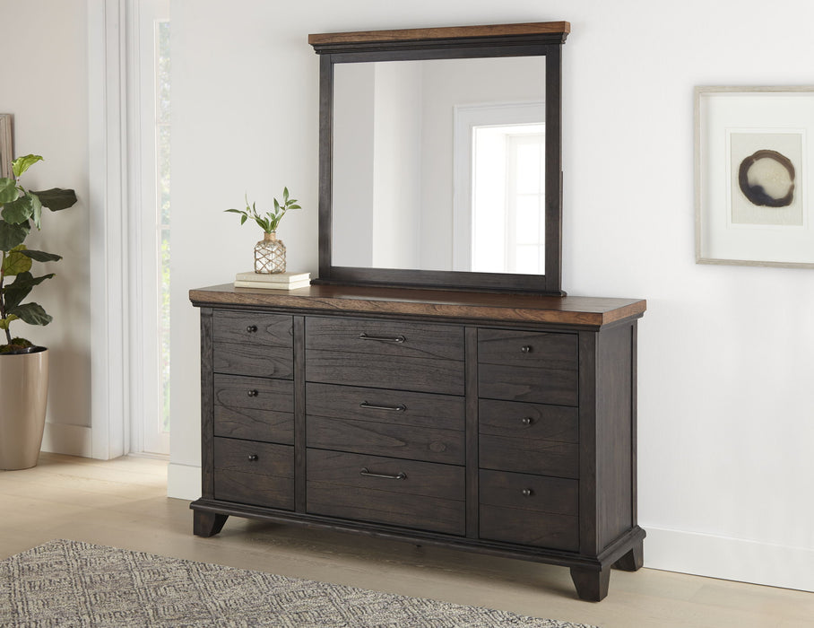 Bear Creek - Dresser And Mirror - Dark Brown